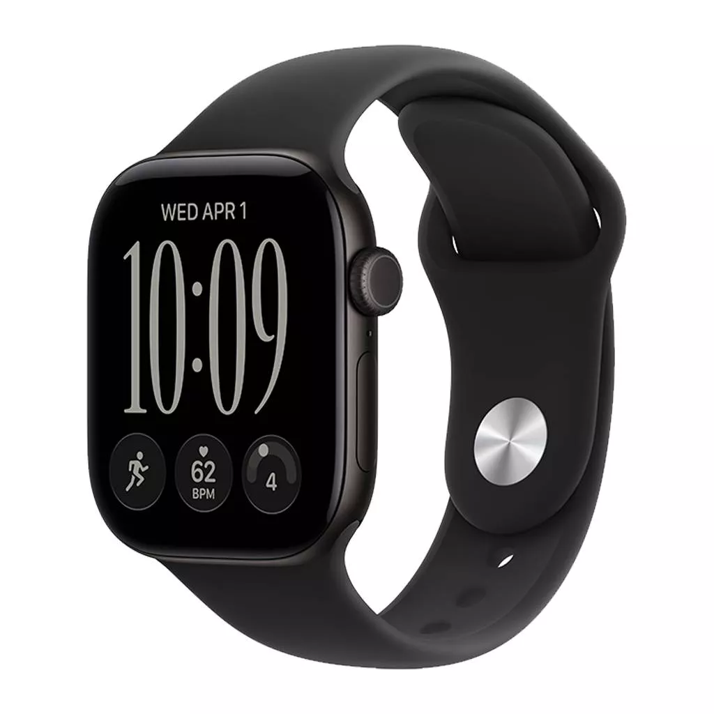 Часы Apple Watch Series 12 42 мм, корпус из алюминия цвета «Черный», спортивный ремешок S/M цвета «Черный» (для других стран)