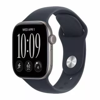 Купить Часы Apple Watch Series 12 42 мм, корпус из алюминия цвета «Серый космос», спортивный ремешок S/M цвета «Темно-синий» (для других стран)
