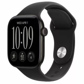Купить Часы Apple Watch Series 12 46 мм, корпус из алюминия цвета «Черный», спортивный ремешок M/L цвета «Черный» (для других стран)