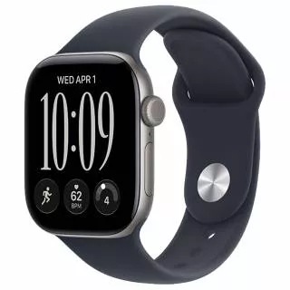 Купить Часы Apple Watch Series 12 46 мм, корпус из алюминия цвета «Серый космос», спортивный ремешок M/L цвета «Темно-синий» (для других стран)