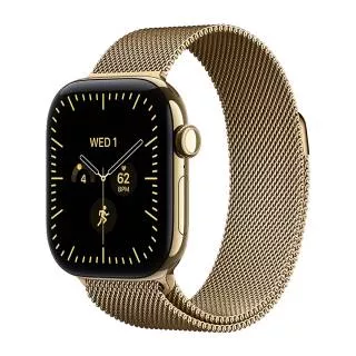 Купить Часы Apple Watch Series 12 46 мм, корпус из титана цвета «Radiant Gold», Milanese Loop цвета «Radiant Gold» (для других стран)
