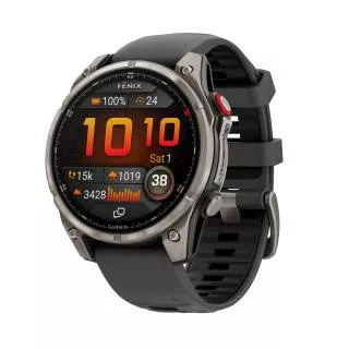 Купить Часы Garmin Fenix 8 Pro 47 mm, AMOLED, silver-gray, graphite-black silicone strap