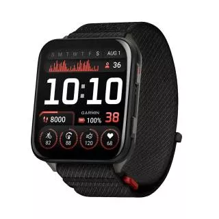 Купить Часы Garmin Venu X1 black with gray titanium cover, black nylon strap ComfortFit