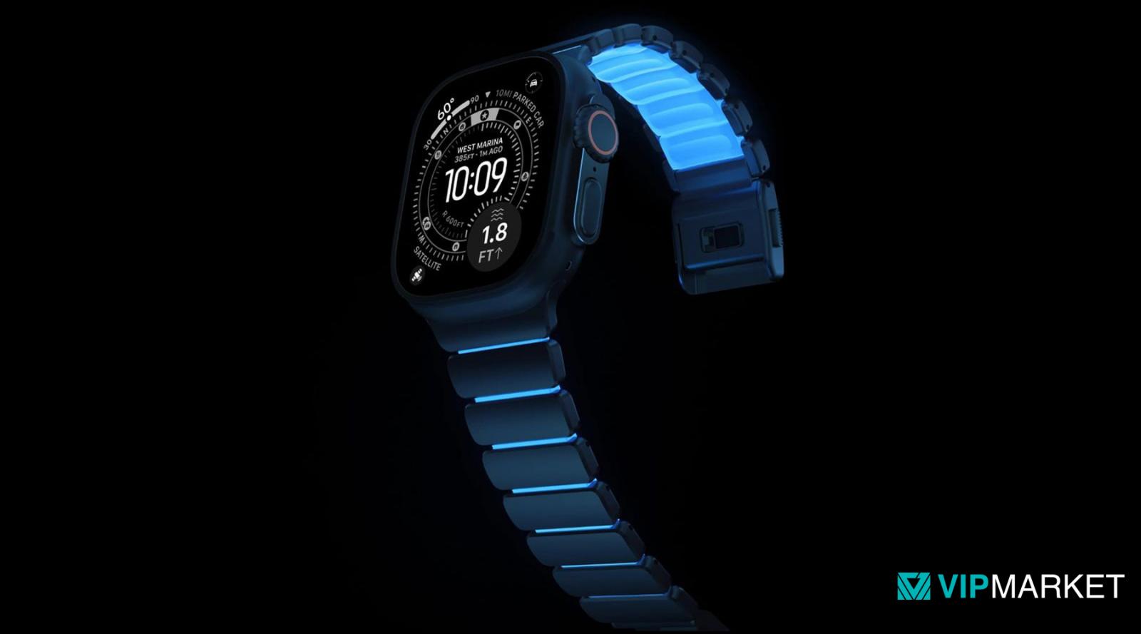 Nomad Stratos: титановый ремешок для Apple Watch с эффектом свечения
