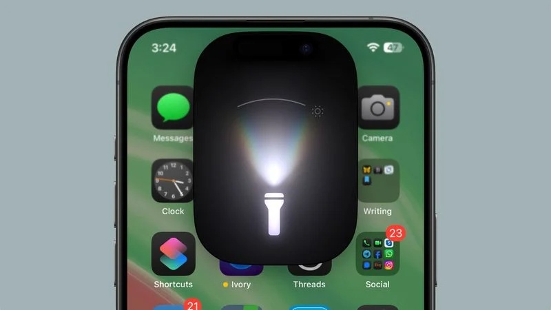 Новый интерфейс фонарика Ios 18